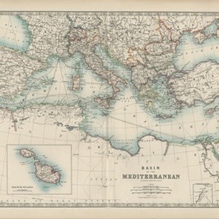 Johnston's Map of the Mediterranean