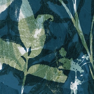 Botanical Imprints in Blue I