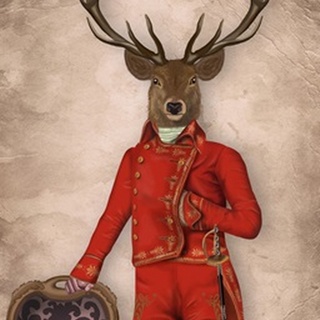 Deer in Red and Gold Jacket