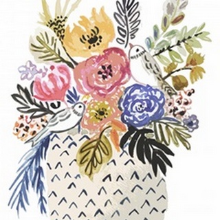 Painted Vase of Flowers II