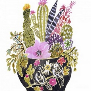 Painted Vase of Flowers III
