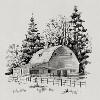 Distant Barn Sketch I