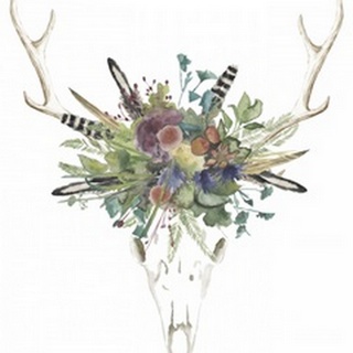 Deer Skull and Flowers II