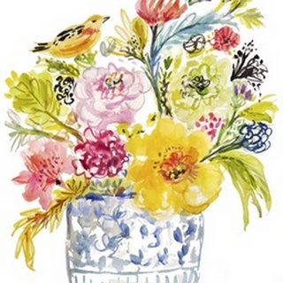 Floral with Bird I