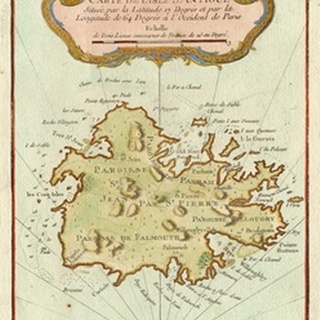 Petite Map of Island of Antigua