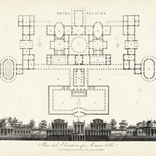 Plan and Elevation for a Roman Villa