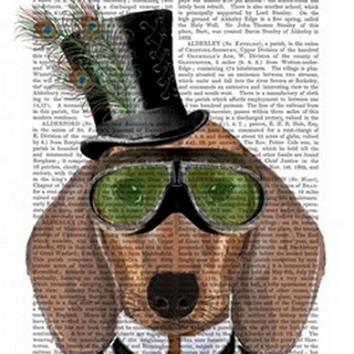 Dachshund Green Goggles Top Hat