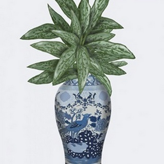 Cockerel Vase with Chinese Evergreen