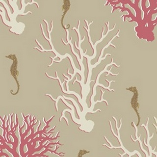 Coral and Seahorse in Beige