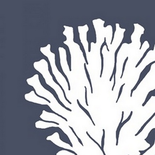 Corals White on Indigo Blue d