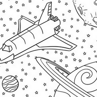 Space Shuttle Children's coloring page