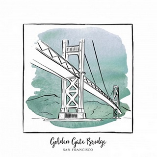 Golden Gate Bridge - Brushstroke Buildings