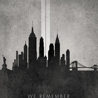 We Remember - 911 NYC minimalist skyline