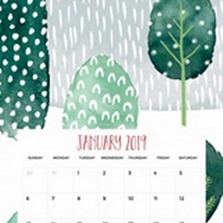 Self-Adhesive Art Calendar - January by Grace Popp