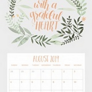Self-Adhesive Art Calendar - August by Grace Popp