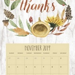 Self-Adhesive Art Calendar - November by Grace Popp