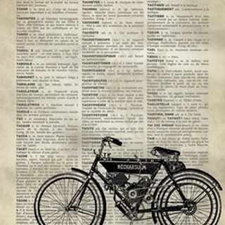 Vintage Dictionary Art: Motorcycle