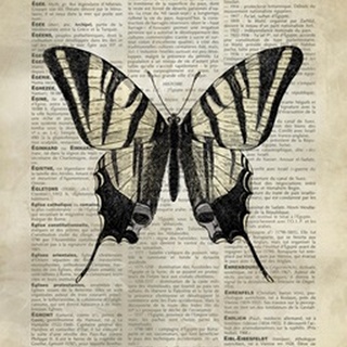 Vintage Dictionary Art: Butterfly II