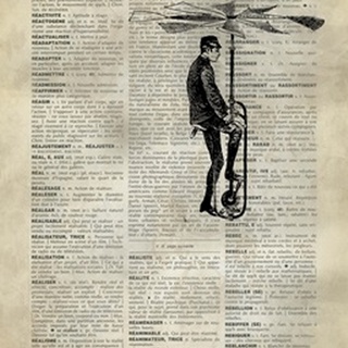 Vintage Dictionary Art: Man Flying