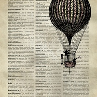 Vintage Dictionary Art: Hot Air Balloon 2
