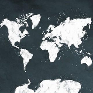 Chalky Sketch Of World Map