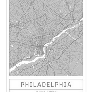 Gray Minimal City Map Of Philadelphia