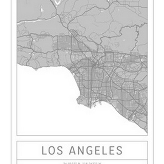 Gray Minimal City Map Of Los Angeles