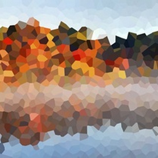 Autumn Reflection - Abstract Geometric