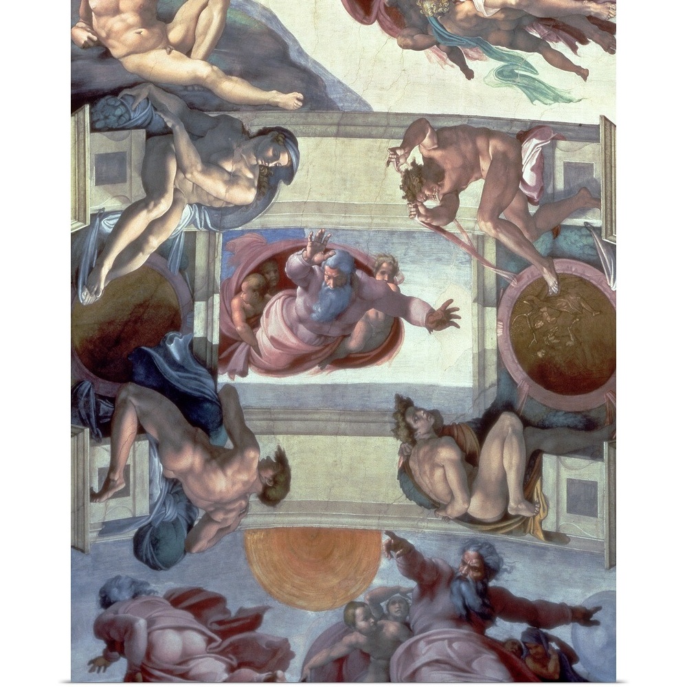 Details About Sistine Chapel Ceiling 1508 12 The Separation Of The Waters From The Eart